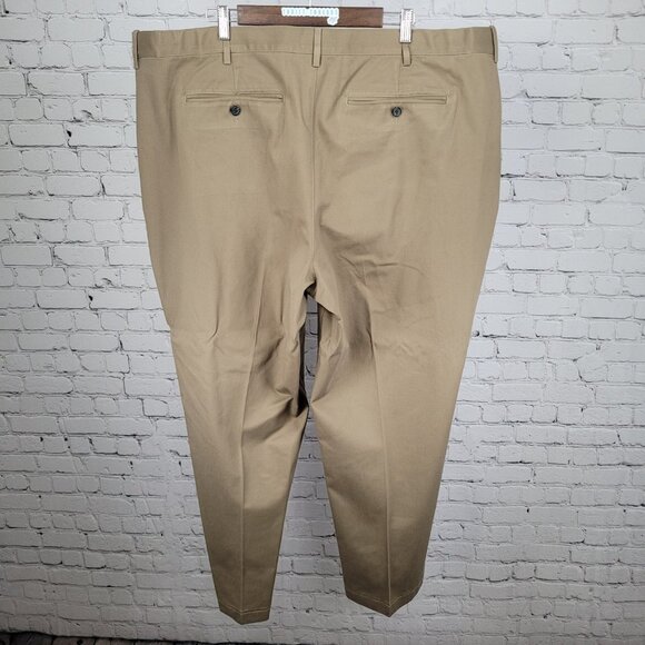 Lands' End Tan 100% Cotton Traditional Fit Straight Leg Chino Pants 48/T (48x31) - Picture 2 of 14